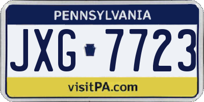 PA license plate JXG7723