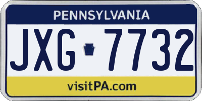 PA license plate JXG7732
