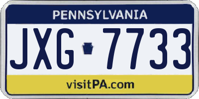 PA license plate JXG7733