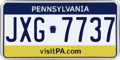 PA license plate JXG7737