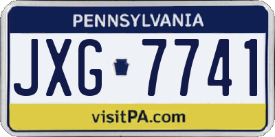 PA license plate JXG7741