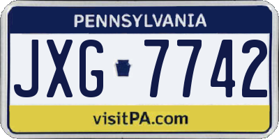 PA license plate JXG7742
