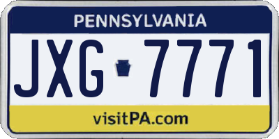 PA license plate JXG7771