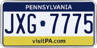 PA license plate JXG7775