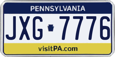 PA license plate JXG7776