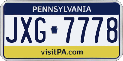 PA license plate JXG7778