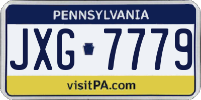 PA license plate JXG7779