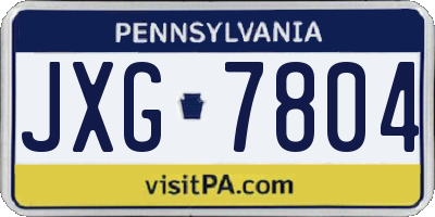 PA license plate JXG7804
