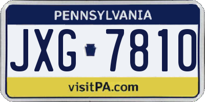 PA license plate JXG7810