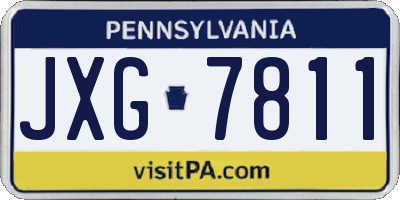PA license plate JXG7811