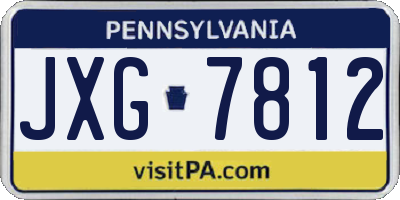 PA license plate JXG7812