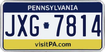 PA license plate JXG7814