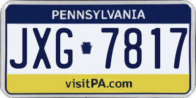 PA license plate JXG7817