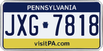 PA license plate JXG7818