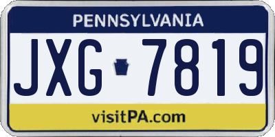 PA license plate JXG7819