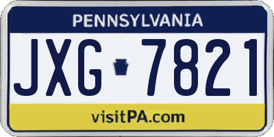 PA license plate JXG7821