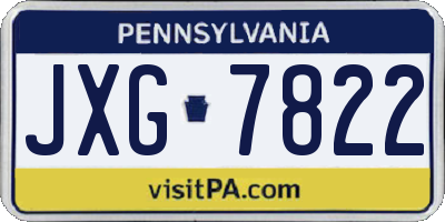 PA license plate JXG7822