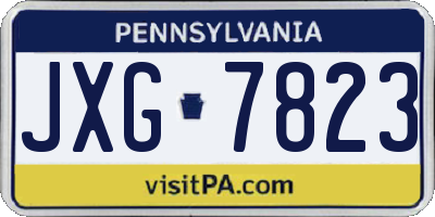 PA license plate JXG7823