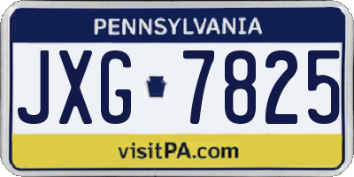 PA license plate JXG7825