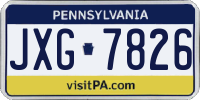 PA license plate JXG7826