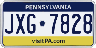 PA license plate JXG7828