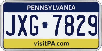 PA license plate JXG7829