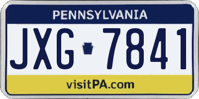 PA license plate JXG7841