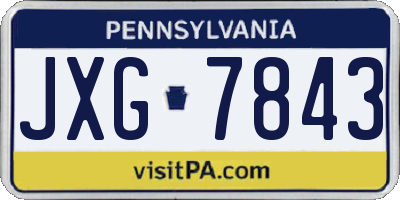 PA license plate JXG7843