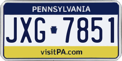 PA license plate JXG7851