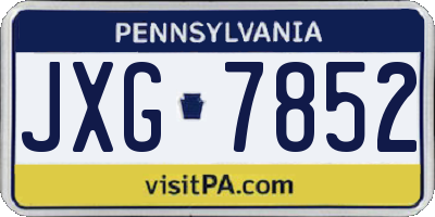 PA license plate JXG7852