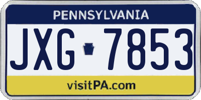 PA license plate JXG7853