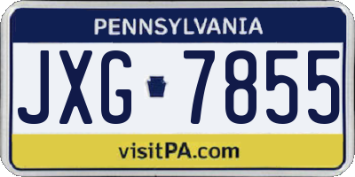 PA license plate JXG7855