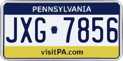 PA license plate JXG7856