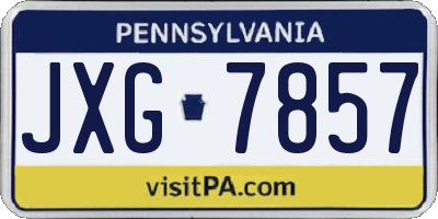 PA license plate JXG7857