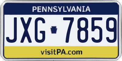 PA license plate JXG7859