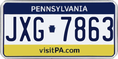PA license plate JXG7863