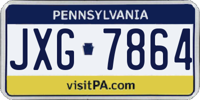 PA license plate JXG7864