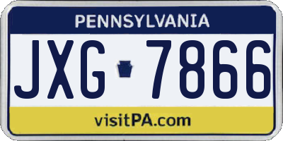 PA license plate JXG7866
