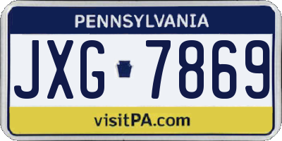 PA license plate JXG7869