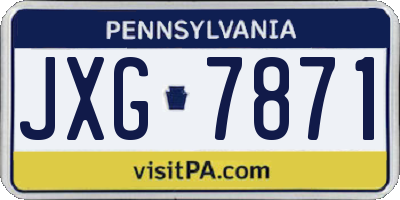 PA license plate JXG7871