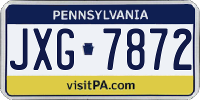 PA license plate JXG7872