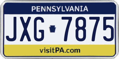 PA license plate JXG7875