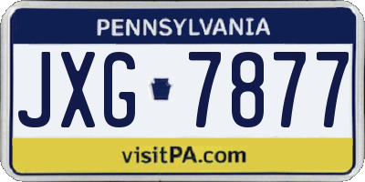 PA license plate JXG7877