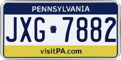 PA license plate JXG7882