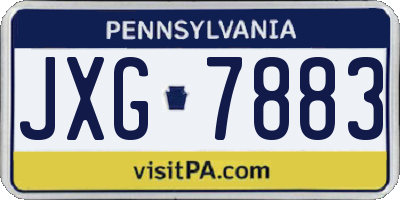 PA license plate JXG7883