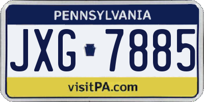PA license plate JXG7885