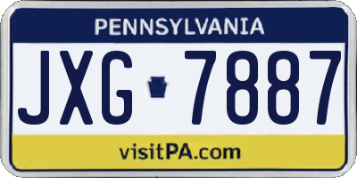 PA license plate JXG7887
