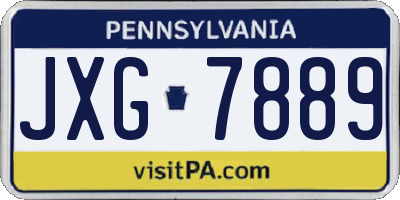 PA license plate JXG7889