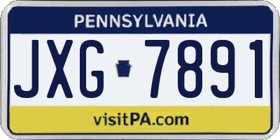 PA license plate JXG7891