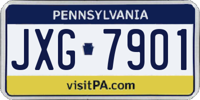 PA license plate JXG7901